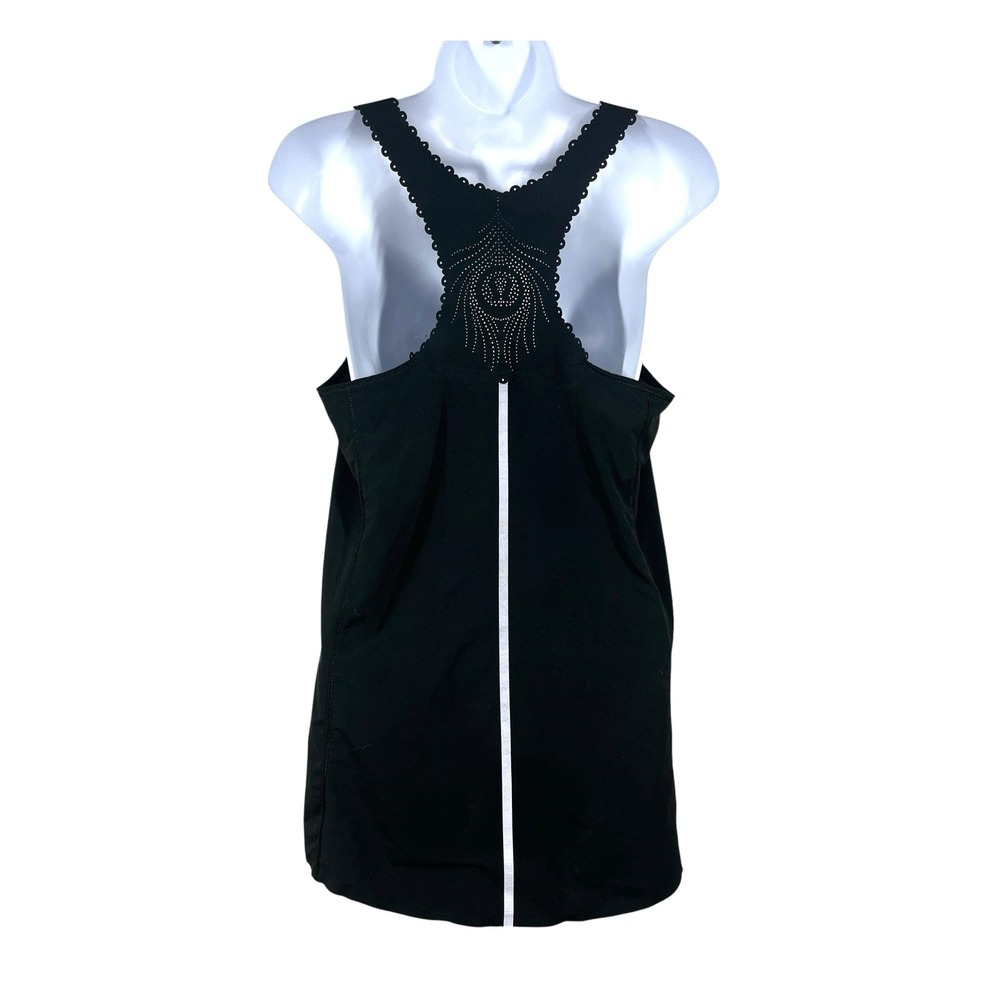 Lululemon Run A Marathon Singlet Laser Cutout Tank Top Womens 6 Black Reflective